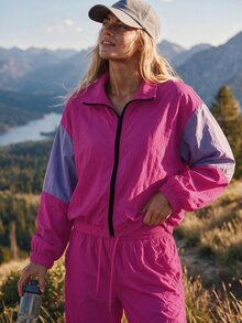 Zolique Women's Colorblock Sun Protection Jacket, Loose And Comfortable, Suitable For Fitness, Sports, Daily Outings, Street Photography And More - Multicolor - View 7