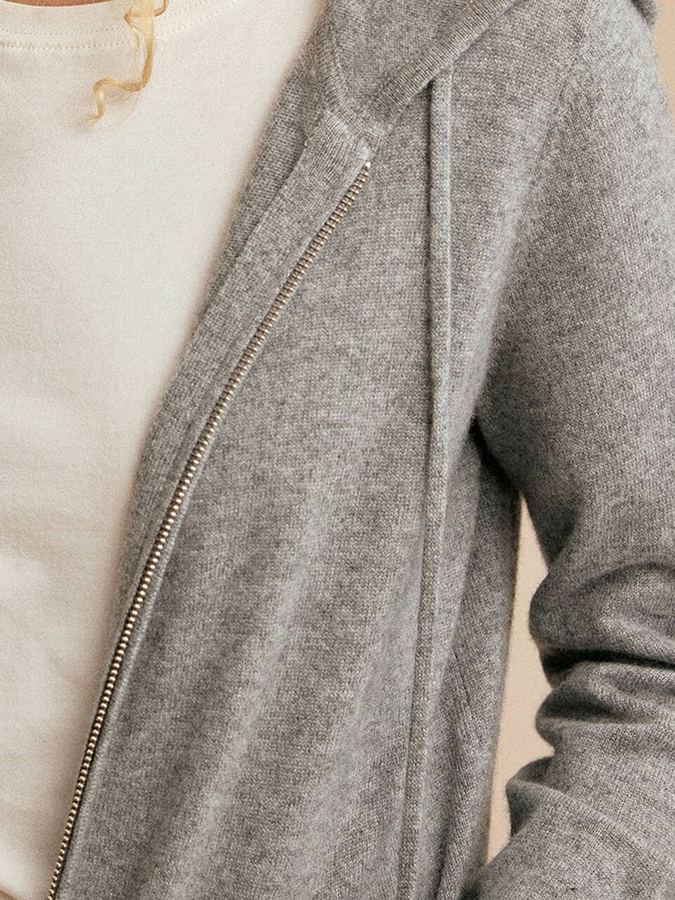 MOTF WOMEN'S SOLID COLOR ZIP-UP DRAWSTRING HOODED CARDIGAN