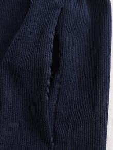 SHEIN Women's Casual Drawstring Waist Pocket Long Pants Lounge Navy Blue Autumn - Blue - View 5