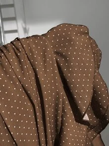 Elamini Women's Sexy Vacation Style Ruffle Hem Polka Dot Design Skirt - Mocha Brown - View 5