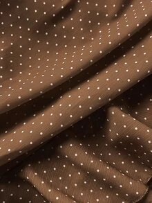 Elamini Women's Sexy Vacation Style Ruffle Hem Polka Dot Design Skirt - Mocha Brown - View 4