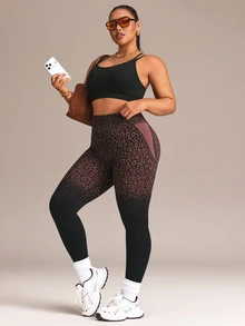 Rhythm Era Plus Size Tie Dye Yoga Leggings Women Seamless Running Fitness Work Wear Non-See Through Plus Size Base Layer Pants - Black - View 3