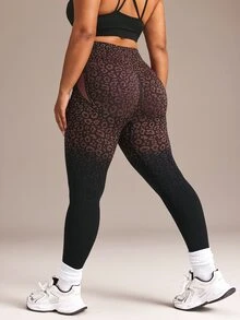 Rhythm Era Plus Size Tie Dye Yoga Leggings Women Seamless Running Fitness Work Wear Non-See Through Plus Size Base Layer Pants - Black - View 2