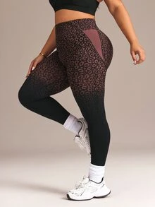Rhythm Era Plus Size Tie Dye Yoga Leggings Women Seamless Running Fitness Work Wear Non-See Through Plus Size Base Layer Pants - Black - View 1