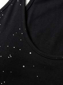 Resyla Atasan Camisole Berpayet Seksi dan Menawan untuk Wanita, Cocok untuk Kencan dan Festival Musik - Hitam - View 4