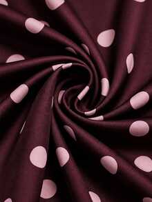 Firerie New Minimalist Elegant Romantic Date Daily Commute White Small Stand Collar Sleeveless Ruched Waist Pleated A-Line Long Dress - Burgundy - View 7