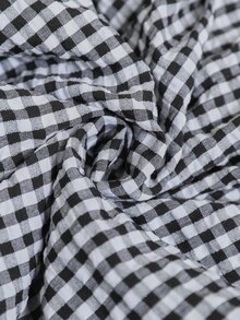 INAWLY Women's Checkered Casual Pants With Pockets, Tapered Leg - Black and White - View 6