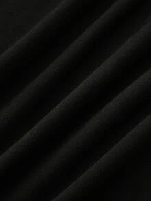SHEIN 時尚簡約優雅女款秋季黑色針織修身打底上衣搭配法式復古格紋修身裙褲與黑色腰帶 2件套 - 彩色 - 查看 5