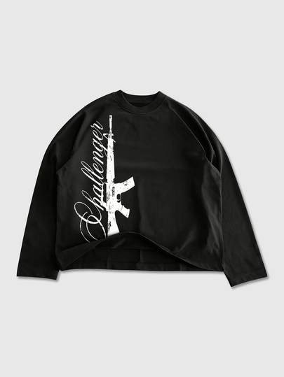 ROMWE Grunge Punk Camiseta holgada para mujer con eslogan punk en color negro oscuro