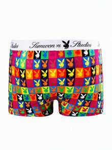 PLAYBOY X SUMWON Set Pakaian Dalam Boxer Isi 2 Buah Motif Kelinci Pop Art Warna-warni, Hadiah Liburan - MultiWarna - View 2
