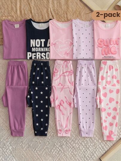 Girls' Autumn/Winter New Cute Minimalist One-Piece Fleece Long Sleeve Long Pants Loungewear Tight Pajamas