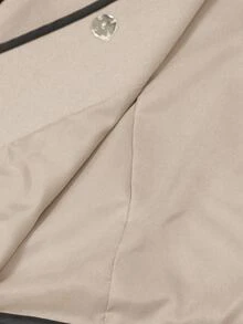 EMERY ROSE Mantel Wanita Musim Gugur/Dingin dengan Trim Kontras, Cocok untuk Kantor Bisnis, Warna Hitam, Kasual, Elegan, dan Rapi. - Khaki - View 10