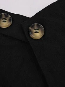 SHEIN 大尺碼簡約休閒百搭印花女款連身褲 - 黑色 - 查看 6