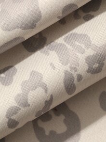 DAZY Women's Autumn Beige Leopard Print All-Over Pattern White Webbing Patch Pocket Loose Wide Leg Casual Street Outdoor Home Sports Long Pants - Beige - View 7