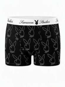 PLAYBOY X SUMWON Bunny Logo All-Over Print Boxer Trunks 2-Pack With Branded Elastic Waistband Everyday Comfort Underwear - Multicolor - View 2
