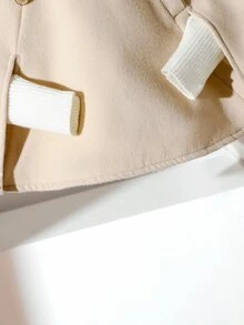 SHEIN Elladie kids Jaket Jubah Wol Lucu untuk Bayi Perempuan, Musim Gugur/Dingin - Khaki - View 6