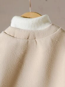 SHEIN Elladie kids Jaket Jubah Wol Lucu untuk Bayi Perempuan, Musim Gugur/Dingin - Khaki - View 7
