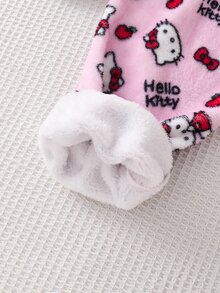 HELLO KITTY AND FRIENDS | SHEIN Tween Girl Letter Print Elastic Waist Casual Long Pants Autumn Winter - Pink - View 4
