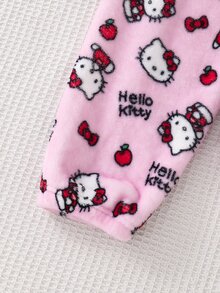 HELLO KITTY AND FRIENDS | SHEIN Tween Girl Letter Print Elastic Waist Casual Long Pants Autumn Winter - Pink - View 6