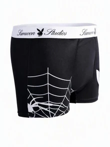 PLAYBOY X SUMWON 2-Pack Boxer Briefs With Spiderweb And Bunny Logo Print Waistband Halloween Gift - Multicolor - View 4
