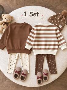 Baby Girls NYC Leopard Print Long Sleeve Top & Wide Leg Pants Set, Casual Cozy Outfit, Fall Winter (2 Pcs) - Multicolor - View 2