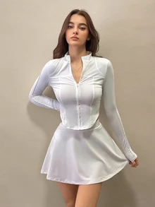 SHEIN ICON 女士日常两件套服装 - 白色 - 查看 6