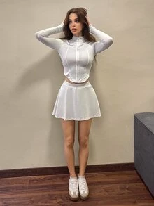 SHEIN ICON 女士日常两件套服装 - 白色 - 查看 5