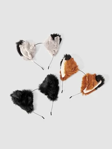 MortiRose 1pc Polyester Animal Party Cat Ear Headband, Versatile Cosplay Accessory Halloween - Multicolor - View 3