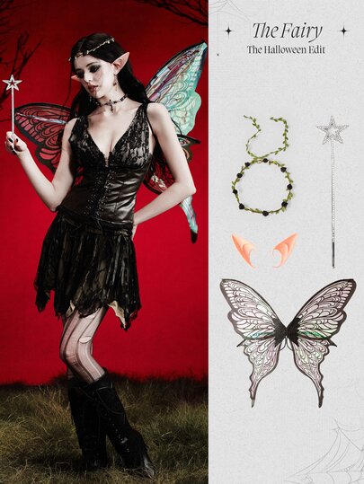 MortiRose 1 ud./4 uds. Alas de mariposa de hada para carnaval, festival, fiesta y actuación, alas de mariposa brillantes, alas de ángel para disfraz de boda y disfraz de carnaval para mujer