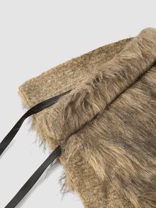MortiRose 1 Set Medieval Viking Shawl Sleeve Foot Cover, Faux Fur Cloak Scarf For Halloween Costume, Retro Plush - Multicolor - View 7