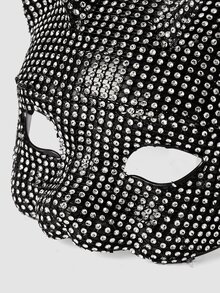 MortiRose 1pc Crystal-Studded Masquerade Mask For Women, Cosplay Prop, Sexy Accessory For Party & Ball Back To School - Black and White - View 6