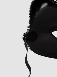 MortiRose 1pc Crystal-Studded Masquerade Mask For Women, Cosplay Prop, Sexy Accessory For Party & Ball Back To School - Black and White - View 5