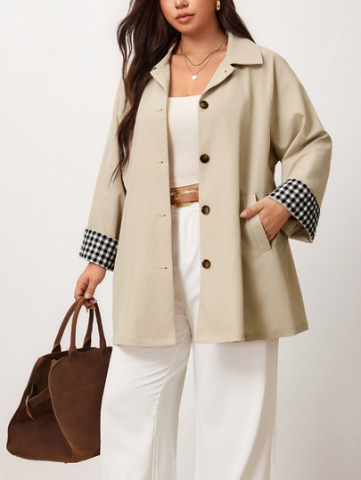 Enliva Plus Size Trench Coats Fall Work Outfits For Women