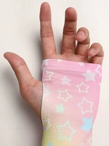 SHEIN 青少年女孩兒童針織彩虹印花3件套：長袖小立領拉鍊T恤、背心洋裝和單車褲，多色套裝，黑色套裝，專為青少年女孩設計，包含3件套 - 彩色 - 查看 7