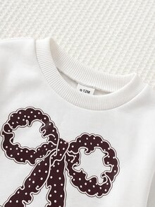 SHEIN 女嬰圓領長袖運動衫與波點印花長褲套裝 - 彩色 - 查看 5