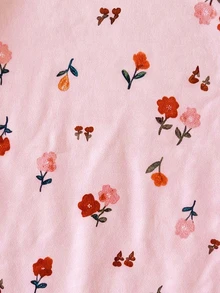 SHEIN Newborn Baby Girls Floral Romper Jumpsuit Cute Pink Shoulder Ruffle Long Sleeve Round Neck Regular Birthday Party Fall Holiday Birthday Girl Fresh - Pink - View 7