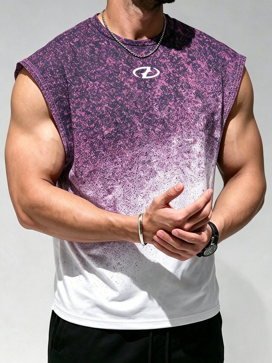 Gym Rark 男士漸層色休閒日常旅行運動背心,健身房適用 - 彩色 - 查看 1