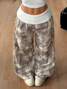 Coolane Celana Sweatpants Kasual Serbaguna untuk Wanita Ukuran Plus dengan Motif Blok Warna untuk Sehari-hari - MultiWarna - View 1