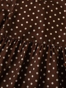 SHEIN 女童小女孩蝴蝶結裝飾波點休閒夏季洋裝 - 彩色 - 查看 9