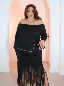 Pretty and Ole Rok Ukuran Plus - Hitam - View 6
