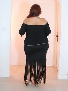 Pretty and Ole Rok Ukuran Plus - Hitam - View 2