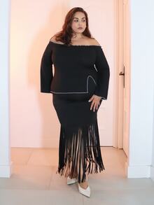 Pretty and Ole Rok Ukuran Plus - Hitam - View 3