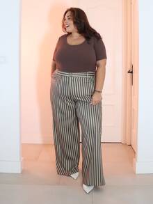 Pretty and Ole Plus Size Elegant Versatile Casual Commuter High-Quality Suit Pants - Multicolor - View 3