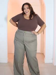 Pretty and Ole Plus Size Elegant Versatile Casual Commuter High-Quality Suit Pants - Multicolor - View 5