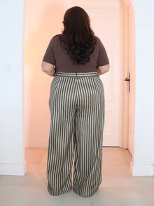 Pretty and Ole Plus Size Elegant Versatile Casual Commuter High-Quality Suit Pants - Multicolor - View 2