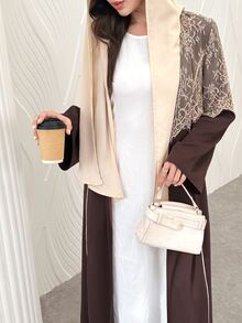 Al Najma Cardigan Wanita Musim Semi/Gugur dengan Motif Renda Bulu Mata Prancis, Elegan, Modis, Melangsingkan, Menutupi, dan Serbaguna untuk Penggunaan Sehari-hari. - MultiWarna - View 10