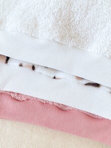 SHEIN 3套女嬰幼兒女童衛衣長褲套裝 甜美粉色白色豹紋蝴蝶結 毛絨長袖圓領加厚 派對冬季秋季毛絨款 - 彩色 - 查看 8