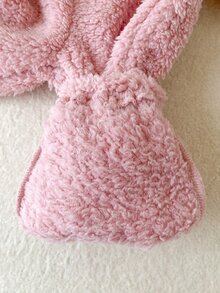 SHEIN 3套女嬰幼兒女童衛衣長褲套裝 甜美粉色白色豹紋蝴蝶結 毛絨長袖圓領加厚 派對冬季秋季毛絨款 - 彩色 - 查看 12