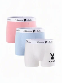 PLAYBOY X SUMWON Boxer Briefs 3-Pack With Logo Waistband Everyday Comfort Underwear Holiday Gift Set - Multicolor - View 1