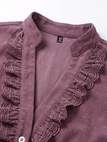 Auvina Plus Size Women's Woven Casual Women's Blouse Fall - Purple - View 7